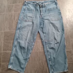 American Eagle Stretch Barrel Leg Jeans Size 16 Long